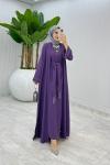 Mürdüm Premium Sofia Abaya Takım Tesettür Giyim