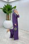 Mürdüm Premium Sofia Abaya Takım Tesettür Giyim